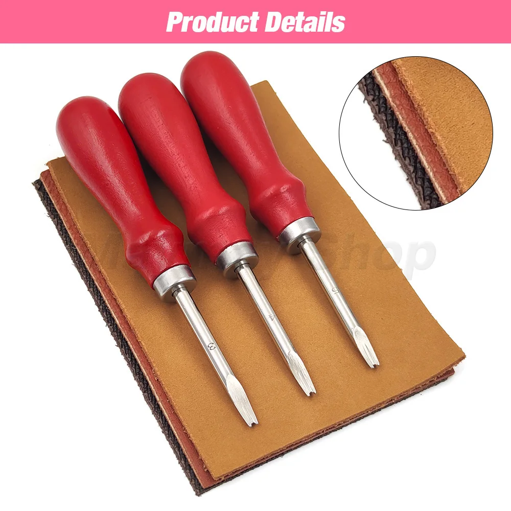 Leathercraft Beveler Skiving Edge Craft Keen Edge Cutting Tool For Leathercraft Cut Beveling V-shaped Blade Round Center