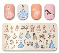 Nail Stamping Plate Big Size Disney Cinderella Ella Princess Stamping Plate For Nails Art MouTeen235 1