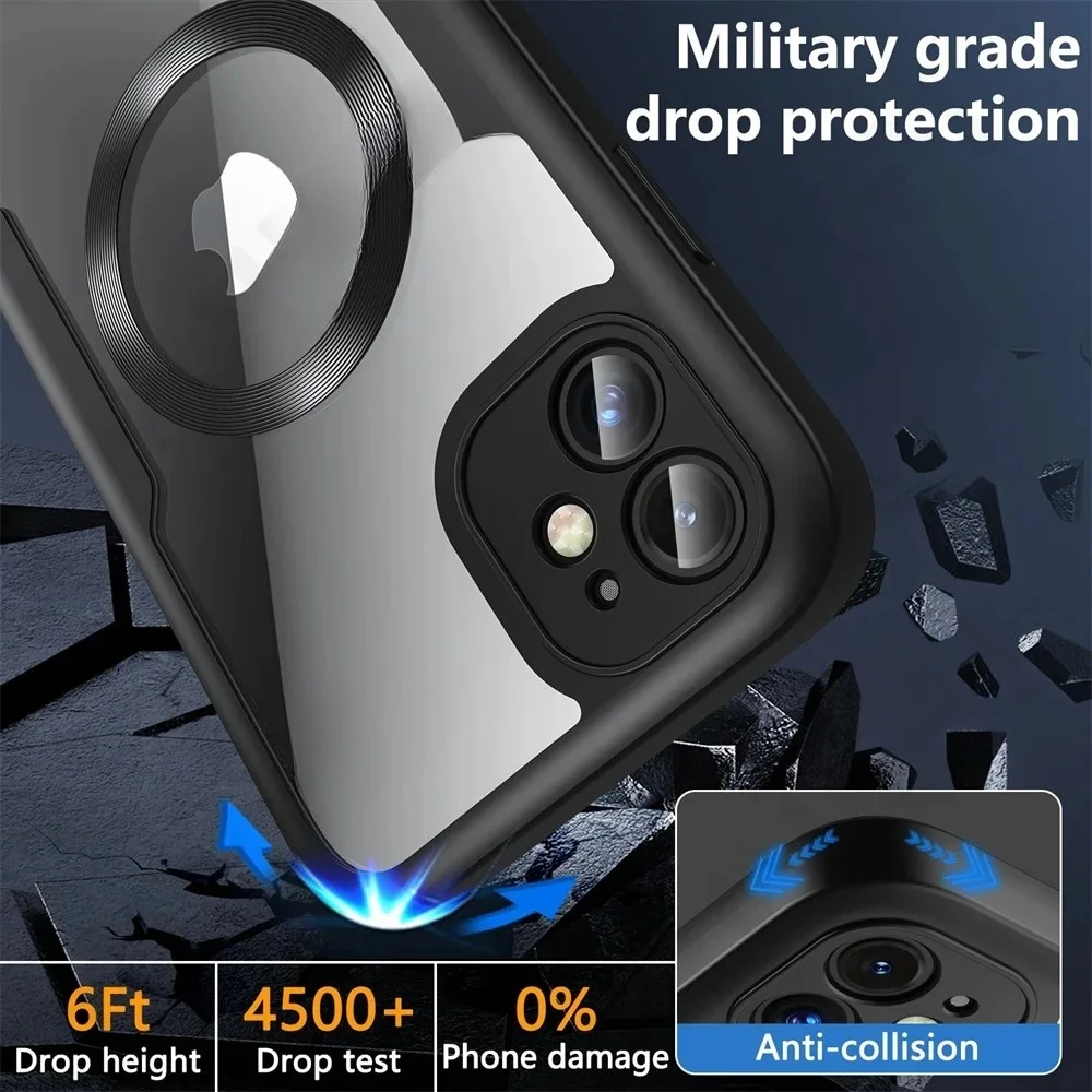 Ultimate 360° Shield: Magsafe Magnetic Ring Shockproof Case with Front & Back Protection