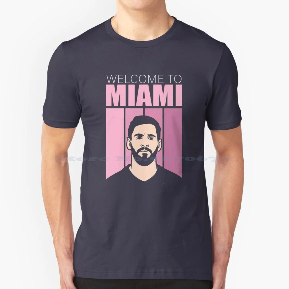 Gilet Benvenuto A Miami T Shirt 100% Cotone Tee Benvenuto A Miami Football Legend Talent Senza Pari Miami Event Soccer Superstar