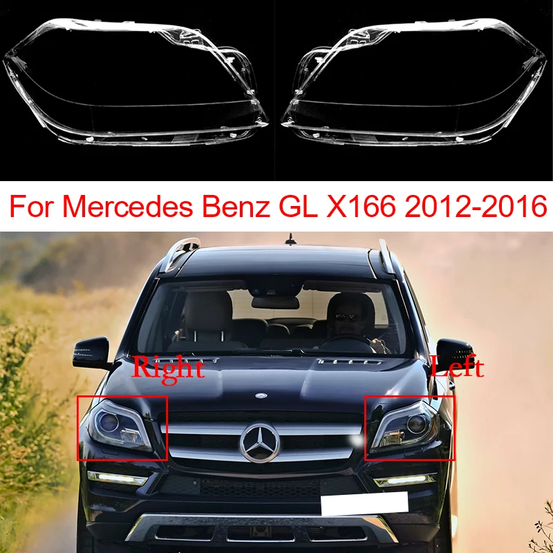 

Car Headlight Glass For Benz GL X166 2012-2016 Plexiglass Lampshade Transparent Headlamp Replacement Car Accessories Fit