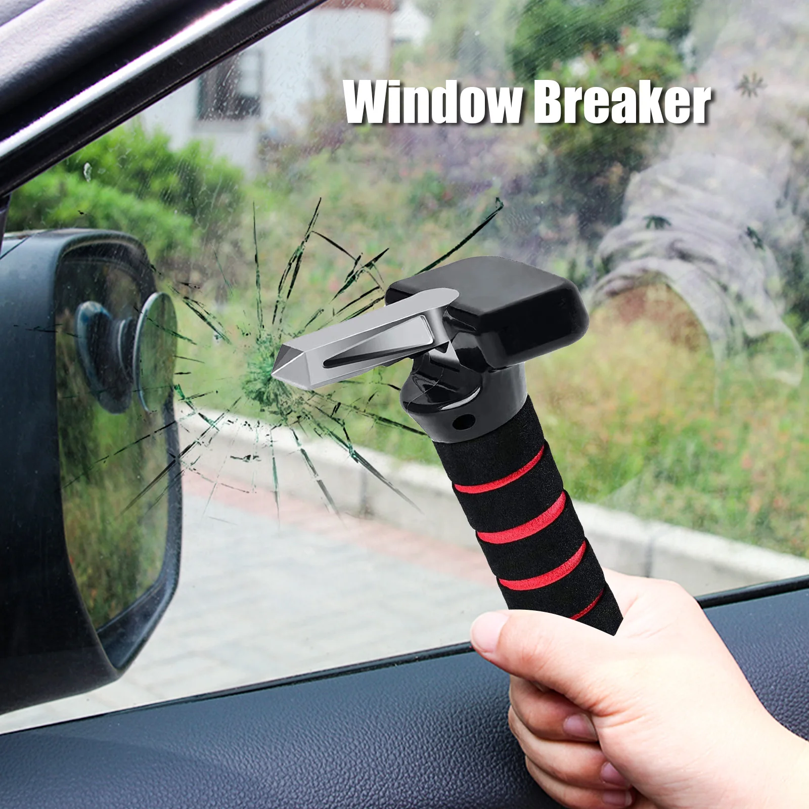 Car SeatBelt Cutter Emergency Glass Breaker Autobar Support Cane