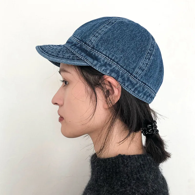 

Short Brim Denim Baseball Caps for Men Summer Outdoor Leisure Visor Hats for Women Washed Cotton Hip Hop Casual Cap Unisex