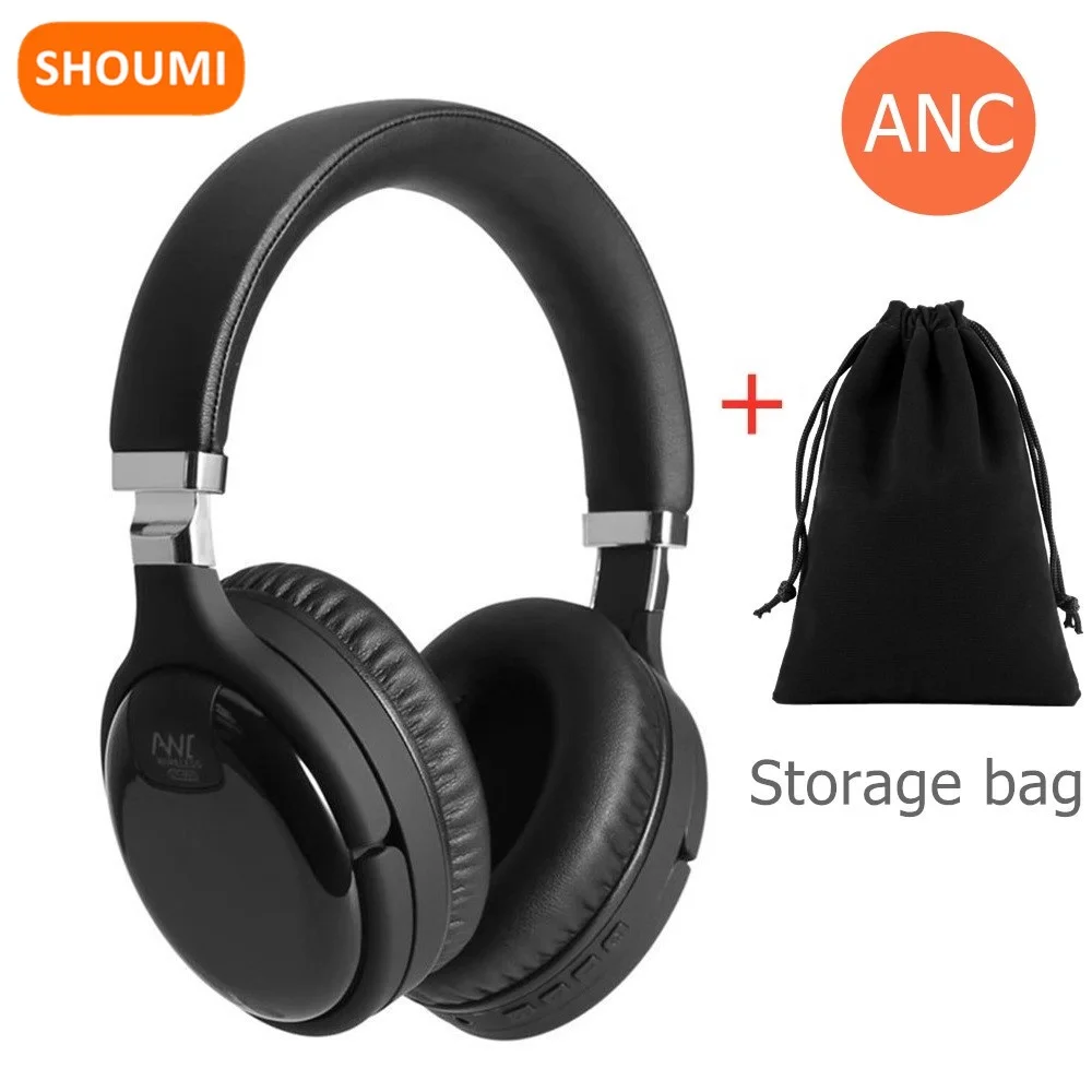 

Наушники Shoumi Hybrid с активным шумоподавлением, Bluetooth-наушники с высоким разрешением звука, беспроводная гарнитура ANC с сумкой для хранения микрофона