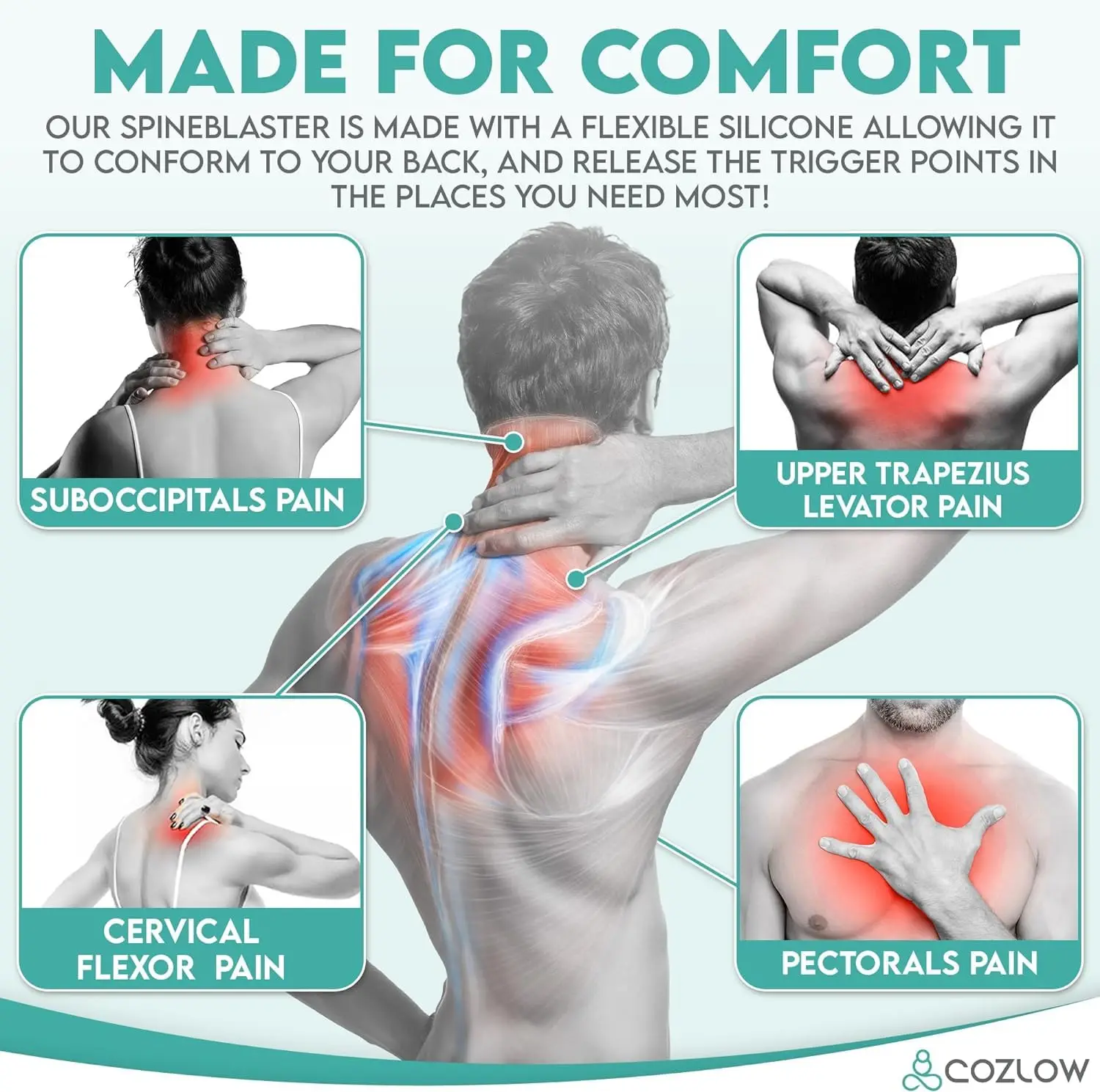 Trapezius Trigger Point Massager Myofasical Release Neck and