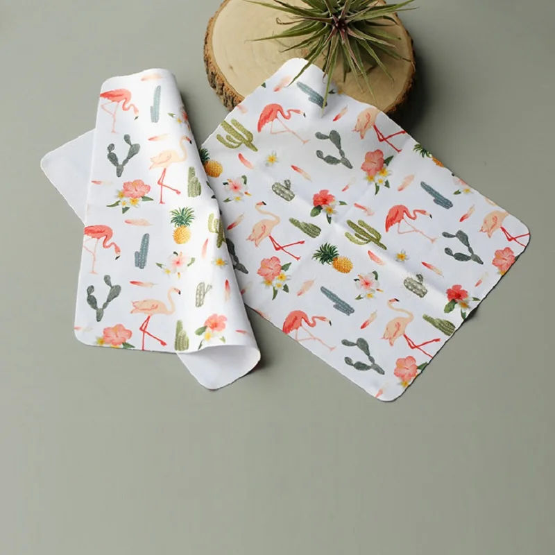 5 pcs/lot High quality Flamingo Glasses Cleaner 175*145mm Microfiber Glasses Cleaning Cloth For Lens Phone Screen Cleaning Wipes 3