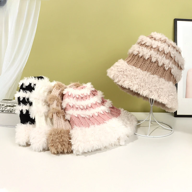

Designer Brand Boys and Girls Fall and Winter Fur Hats for Women Face Small Thick Warm Fisherman Caps Gorras Para Hombres 모자