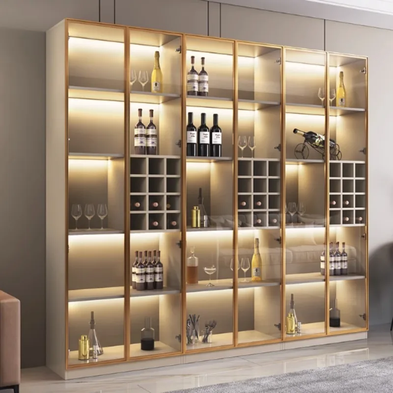 Luxury Simple Bar Glass Display Modern Wine Living