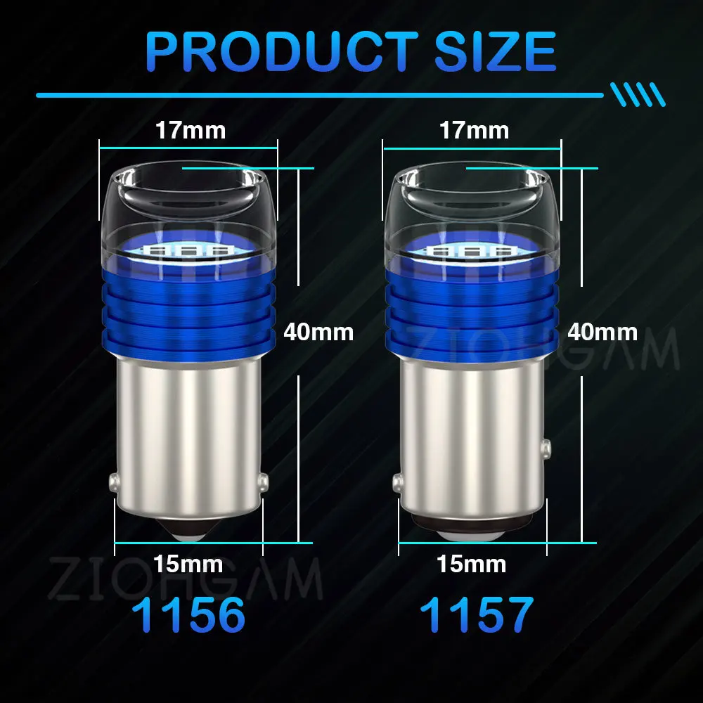 ZIOHGAM 1156 Ʈκ 1157 ÷ LED ڵ , S25 5630  극ũ  ȣ , BA15S BAY15D P21/5W P21W R5W R10W, 2 