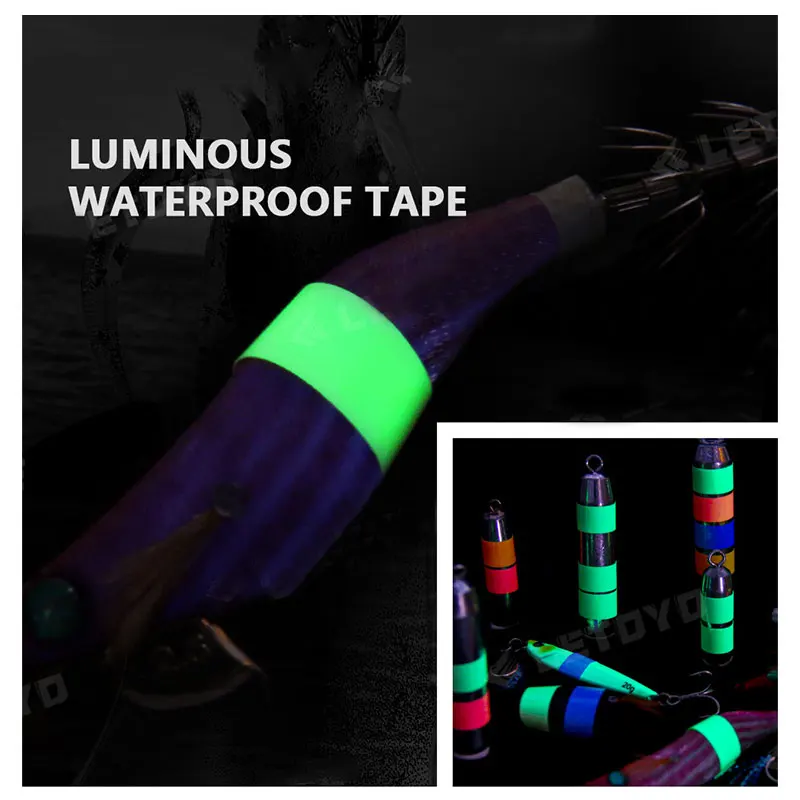 

5Mx10mm Luminous Special Waterproof Tape DIY Squid Lure Fishing Accessorie Sustainable Glow 6 Hours Sea Fishing Sinking Egi Tape