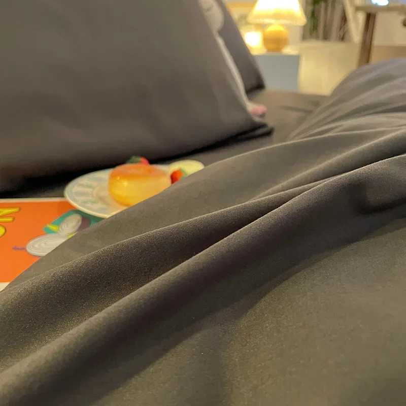 Solid Color Duvet Cover Double/Queen Size Anti-Mite Durable Comforter Cover Simple (No Pillowcase) bedspread quilt cover