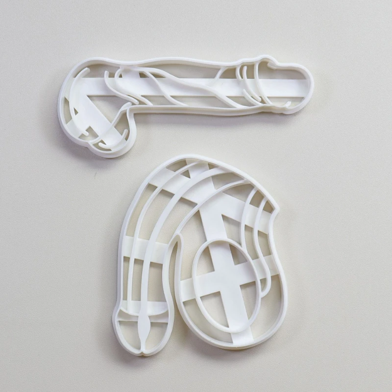 Plastic Male Genital Profile Cookie Cutter Grinder Female Genital Vulva White Baking Tool Diy Cartoon Penis Uterus Biscuit Mold cookie cutter baking mold cookie mould cookie printing mold