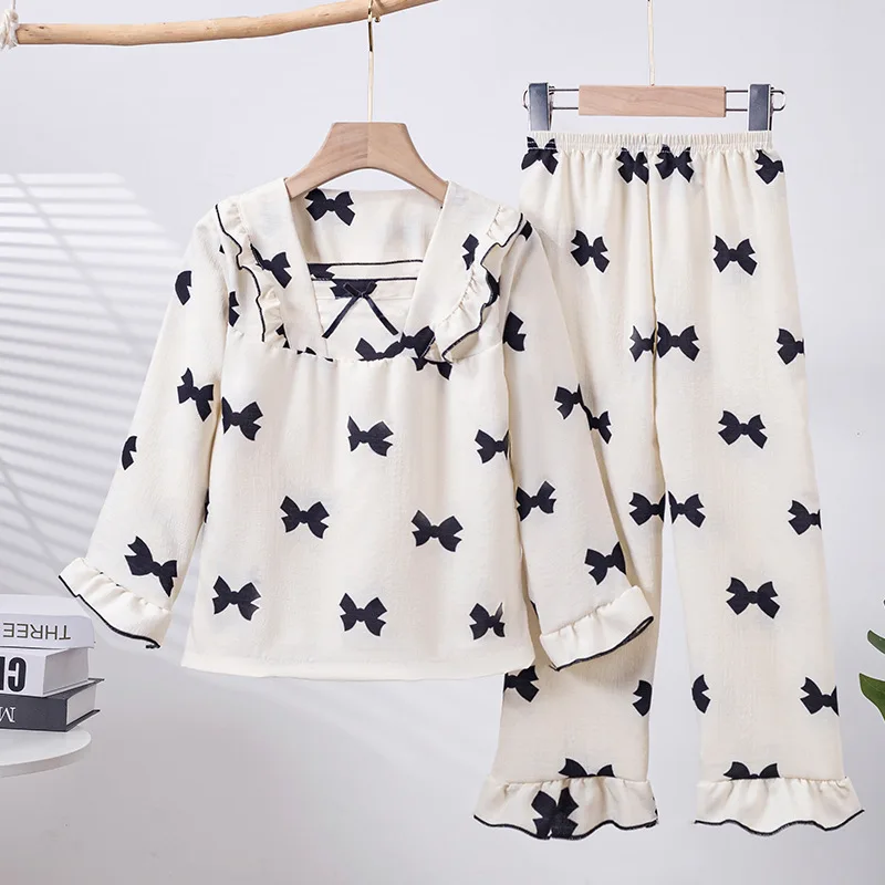 طقم بيجامات بناتي للربيع والخريف بأكمام طويلة للأطفال ملابس نوم للأطفال