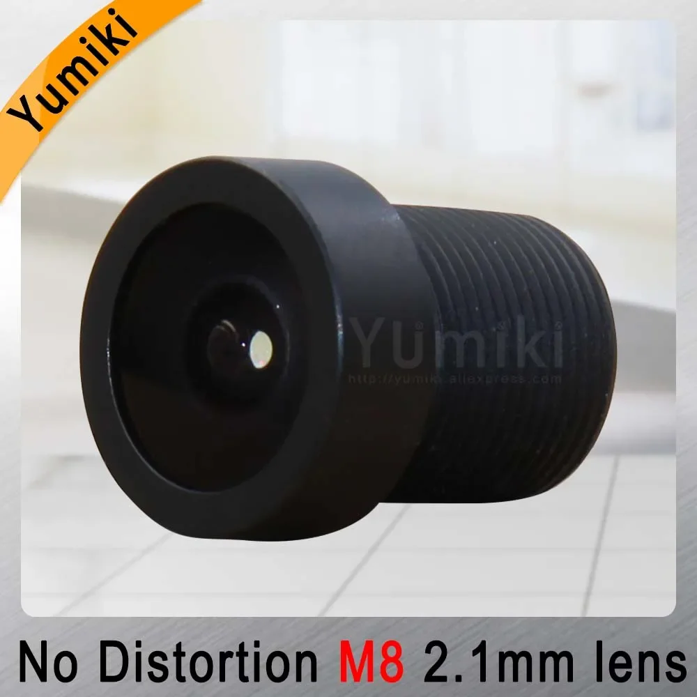 Yumiki 2.1mm M8 Lens 1/3 Inch 5MP IR F1/2.2 No Distortion lens for cctv camera Wide angle 151degree camera lens