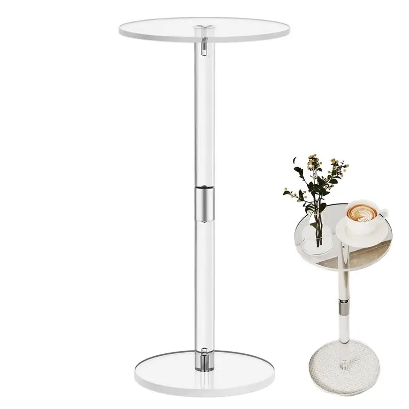 

Acrylic Drink Table Clear Small Round End Table For Drinks Coffee Table Living Room Side Table For Drinks Snacks Phones Coffee