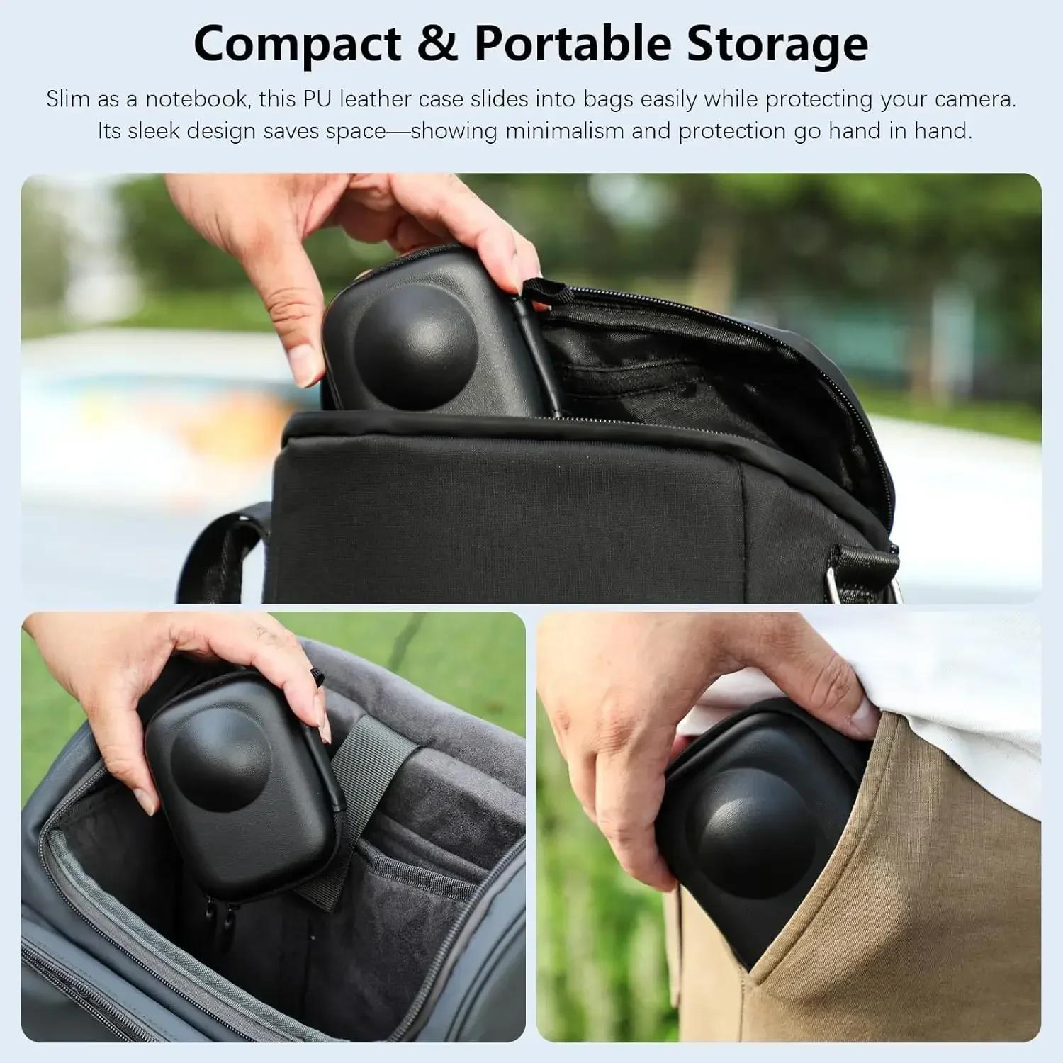 for DJI OSMO 360 Portable Storage Bag with Carabiner Carrying Case Protective Shell Anti-Lost Cases for DJI OSMO360 Accessories