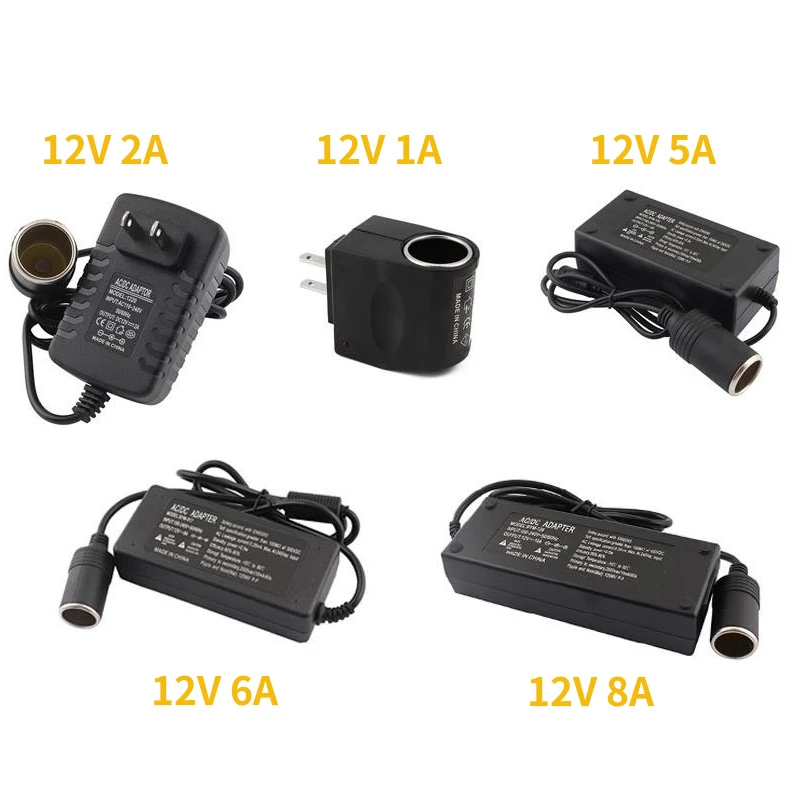 Eu Plug Car Power Adapter Converter 220v Ac 12v - Ac 220v Dc 12v Car Adapter  2a - Aliexpress