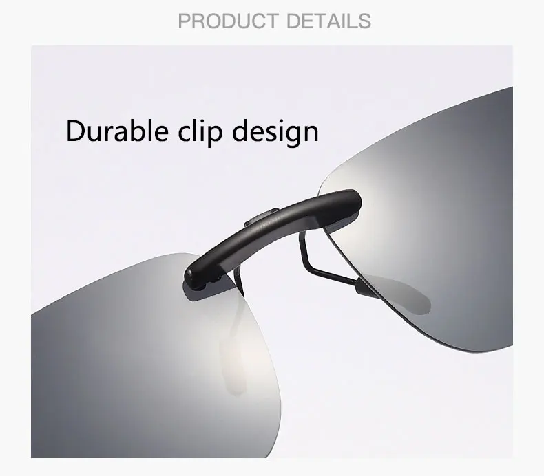 Boyseen fahren polarisierte Clip Sonnenbrille Aluminium Magnesium Brille Männer Frauen Nachtsicht Angeln Outdoor Sonnenbrille – Detail 7