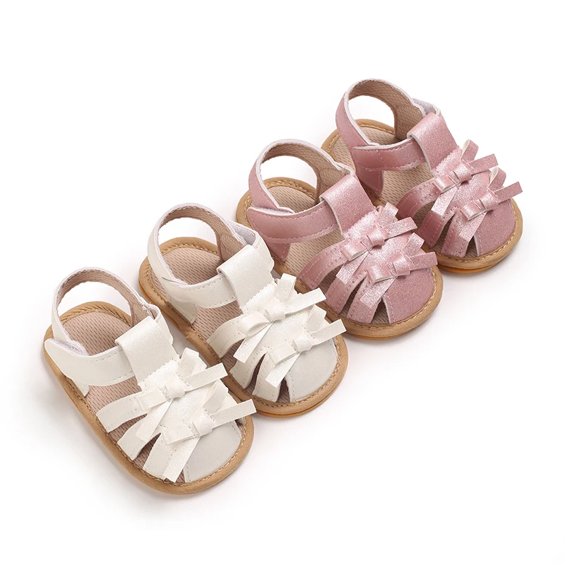 New Fashion Casual Spring/Summer 0-1 Year Old Baby Walking Shoes Female Baby Bow Evening Dress Walking Shoes
