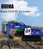 Huina 1593 1558 RC Engineering Truck Machine 2.4G Remote Control Caterpillar Excavator Digger  Alloy Tractor Toys Model 5