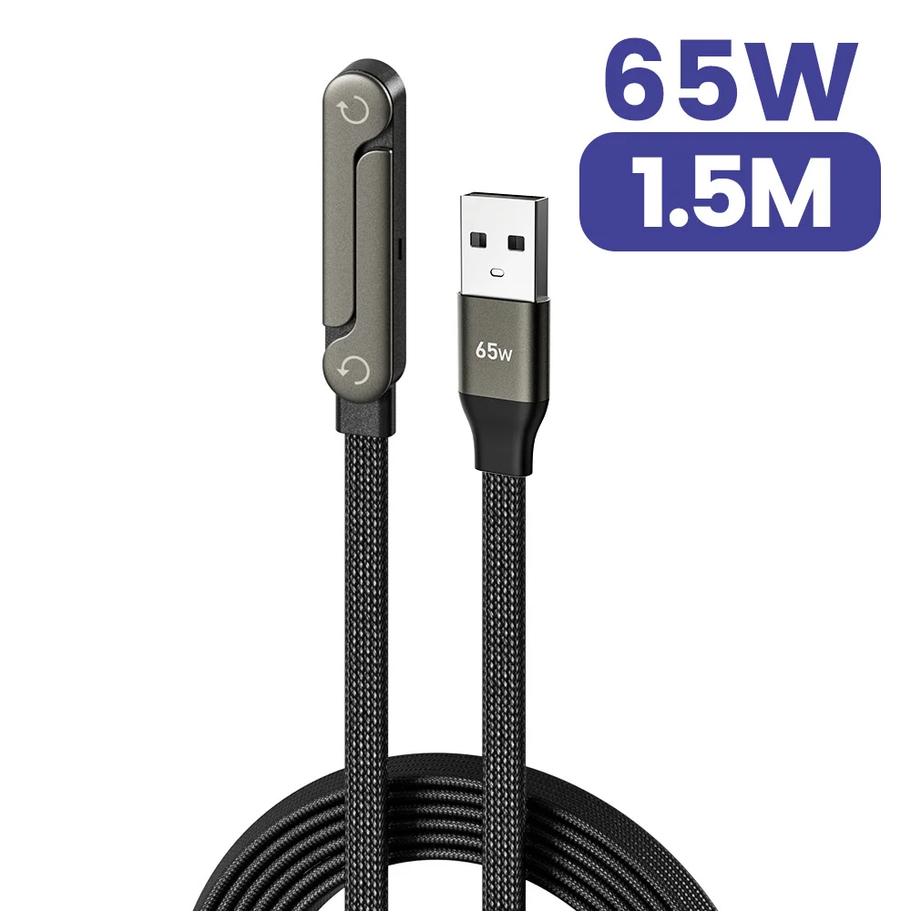 240W Elbow USB-C to USB-C PD Fast Charging Cable with Phone Stand