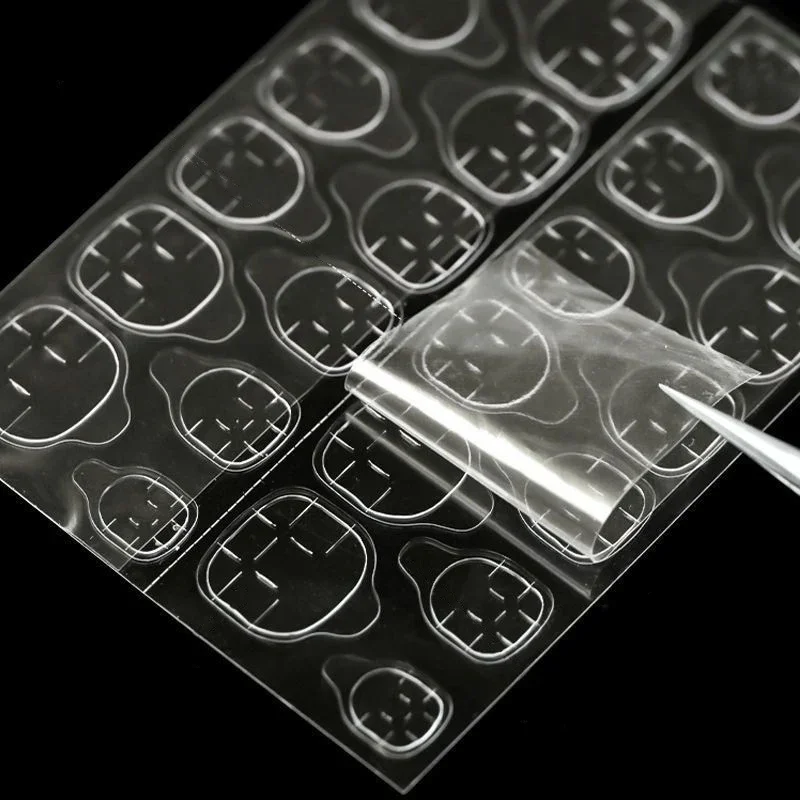 24/240pcs Double Side Glue Nail Stickers Adhesive Press-On Jelly False Nails Tips Transparent Waterproof Fake Nail Glue Decals 4