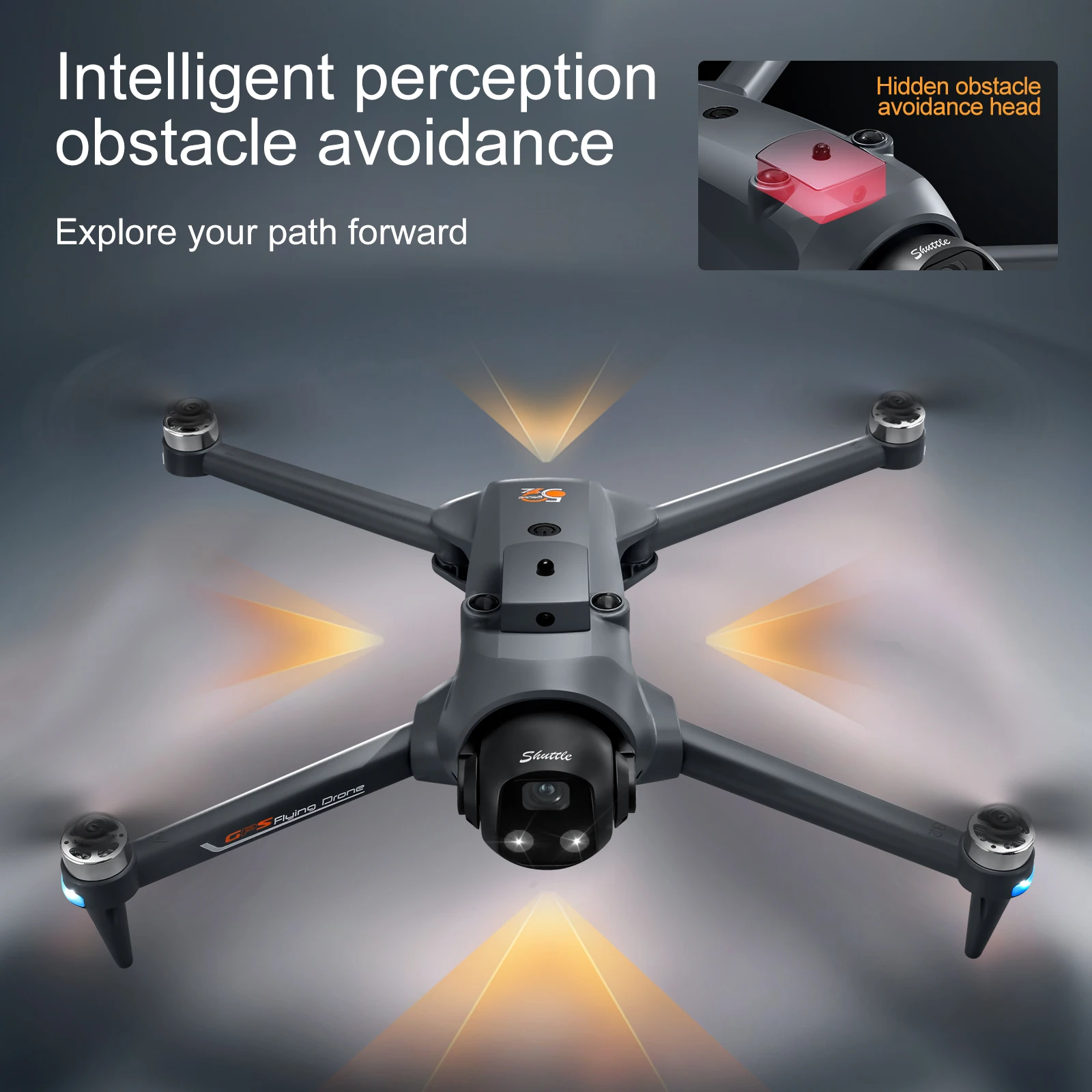 Drone GPS pliable 5G sans balais avec caméra HD 720P et retour automatique