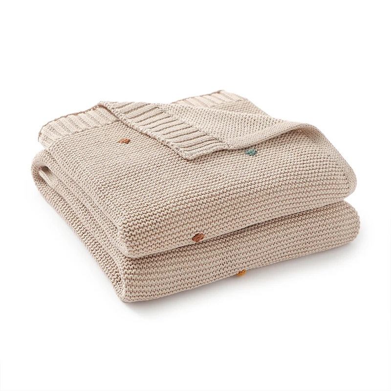 Baby Blankets 90*70cm Knitted Newborn Infant Kids Boys Girls Ultra-Soft Cotton Muslin Swaddle Wrap Stuff Toddler Comforter Sheet 3