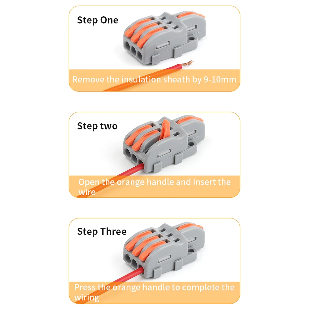 10/100PCS Electrical Cable Connector 1 in Multiple out Quick Wire Terminal Block 2/3/4/5Pin Push in Lever Connectors 0.08-4.0mm2 image 5