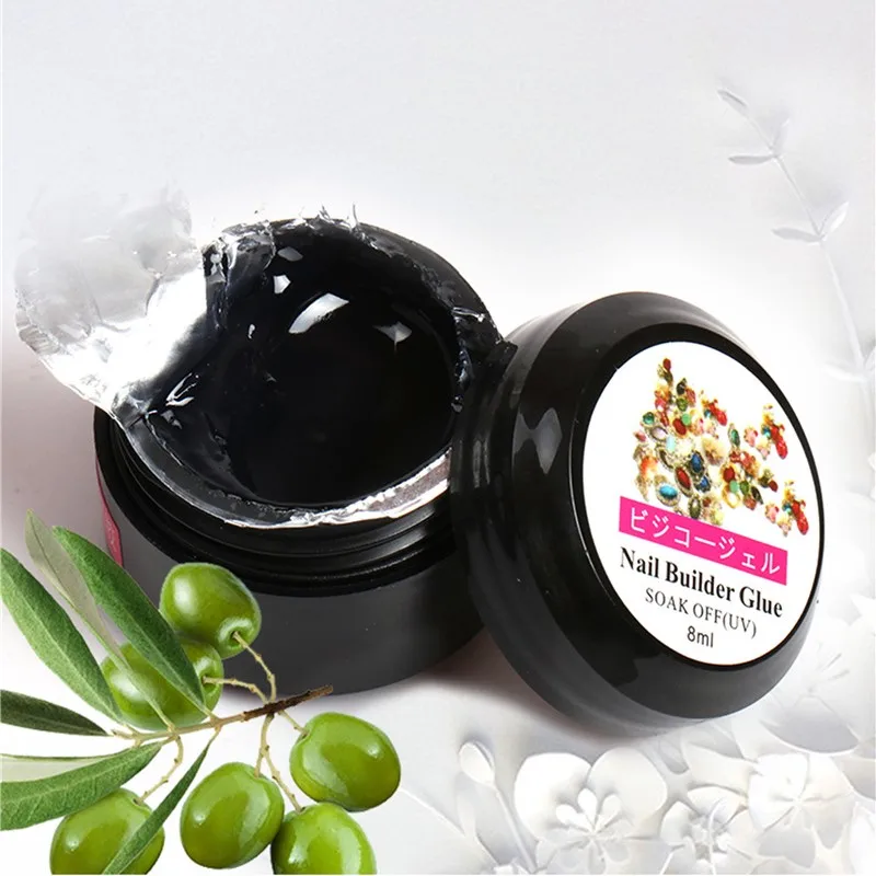 Nail Glue 8ML Easy Stick Nail Patch Gel Fast Drying Rhinestone Decoration Adhesive Bond UV Glue No-Flowing Modelling Stick Tips