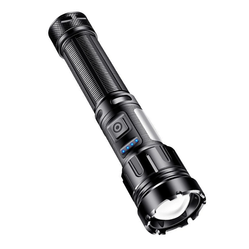 COB LED 토치 램프, 1200mAh XHP50 휴대용 손전등, C타입 USB 충전식 IPX4 방수 캠핑 낚시 조명, 800LM