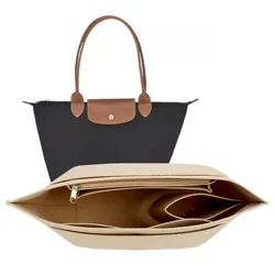 Deluxe Felt Purse and Handbag Organizer - Available in 5 Colors and 3 Sizes - Large (Beige)