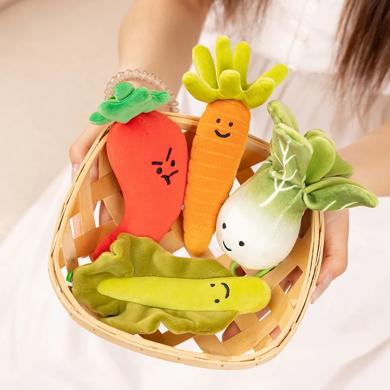 Cute Vegetable Plush Toys Keychain Onion Chili Mushroom Carrot