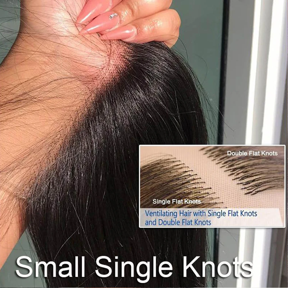 4x4 HD Transparent Lace Frontal Closure Human Hair Straight Body Wave Deep Kinky Curly Remy Hair Free Part PrePlucked Natural 2