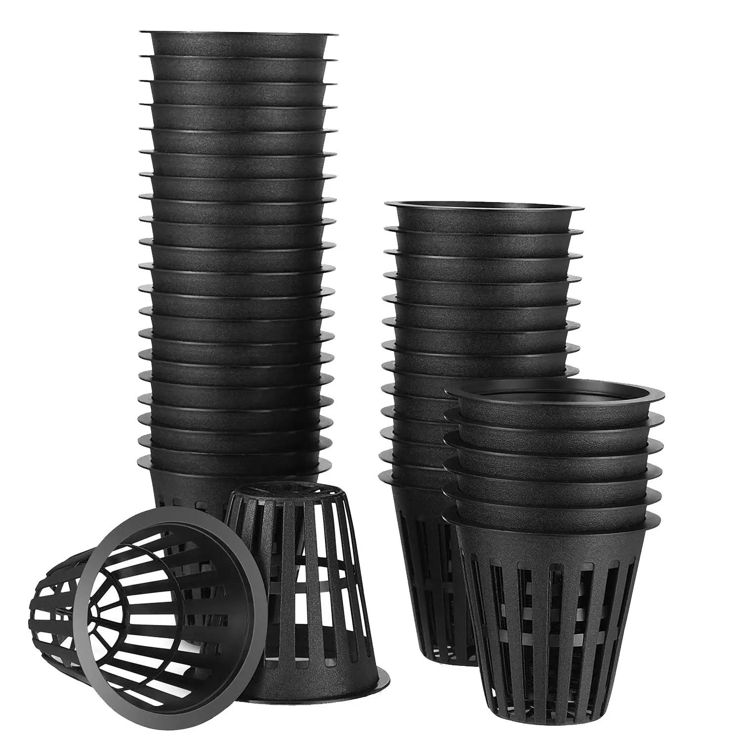 60 Pack 2 Inch Net Cups Slotted Mesh Wide Lip Filter Plant Net Pot Bucket Basket for Hydroponics plant net pot