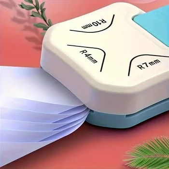 Taglierina manuale 3 in 1, perforatrice per fori rotondi e rifilatore angolare, per ufficio, artigianato e scuola. Strumento resistente con dimensioni R4/R7/R10.