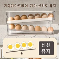 Slide Type Egg Carton Double Automatic Egg Roller Refrigerator Side Door Egg Storage Kitchen Countertop Egg Holder 4