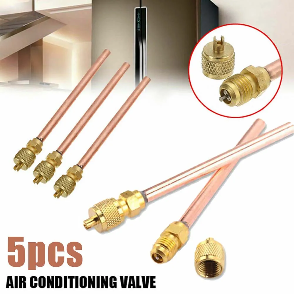 

Maintenance Valves Refrigeration Access Valves Copper Tube Filling Parts 5Pcs/Set Air Conditioner Repairing Accessories