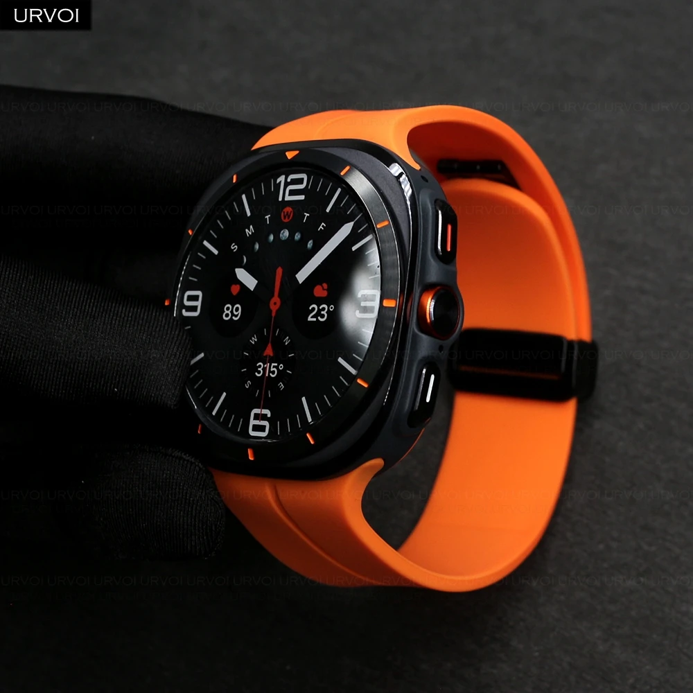URVOI Silicone Strap with Magnetic D Buckle for Easy Wear and Quick Switching