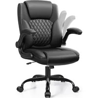 Leather Office Chair, PU Home Computer Desk Chairs with Ergonomic Back Support, 360°Swivel Free，Small Gmaing Chair 1