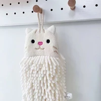 KitchenHome Chenille Towels wall Hanging Hand Face Wipe Towels Animal Shape Bathroom Washcloths Handkerchief White Hand Towels 4