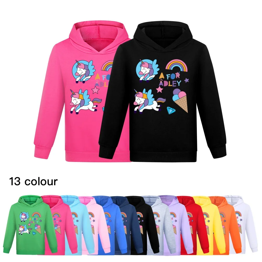 

New Autumn Kids Long Sleeve T-shirt A for Adley Children's Clothing Boys Girls Clothes Printed Cartoon Casual Cotton Sweatshirts