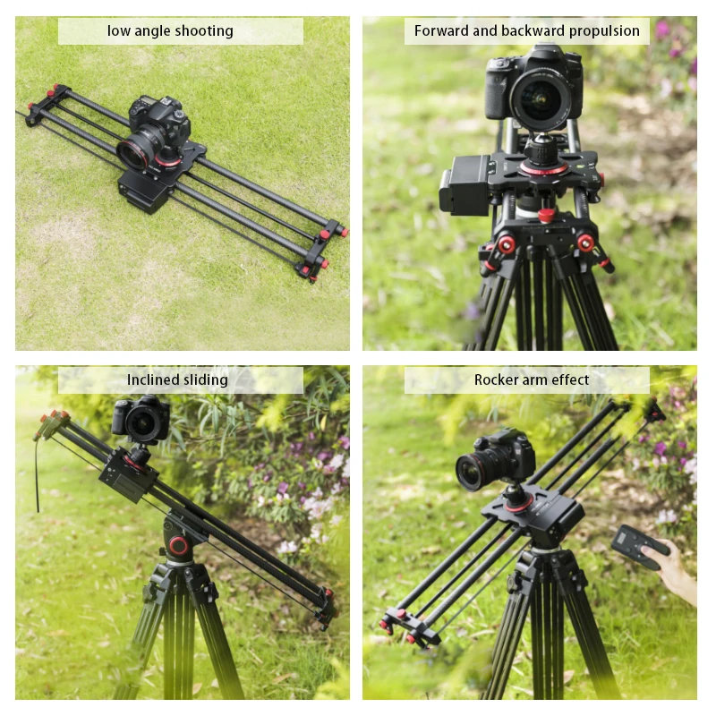 YELANGU Professional Camera Slider Motozied Video Carbon Fiber Track Rail with Mute Motor Time Lapse Wireless Control Remote