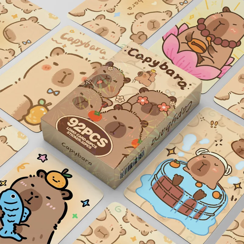 Anime Capybara Lomo Card Fun Kapibala Collection Card Puppet Gate Secret Water Porpoise MEME Cute Strange Cosplay Sticker kpop photo cards comics photo cards manga photo cards photo cards anime card bookmark mini greeting cards gag cards custom cards 92pcs