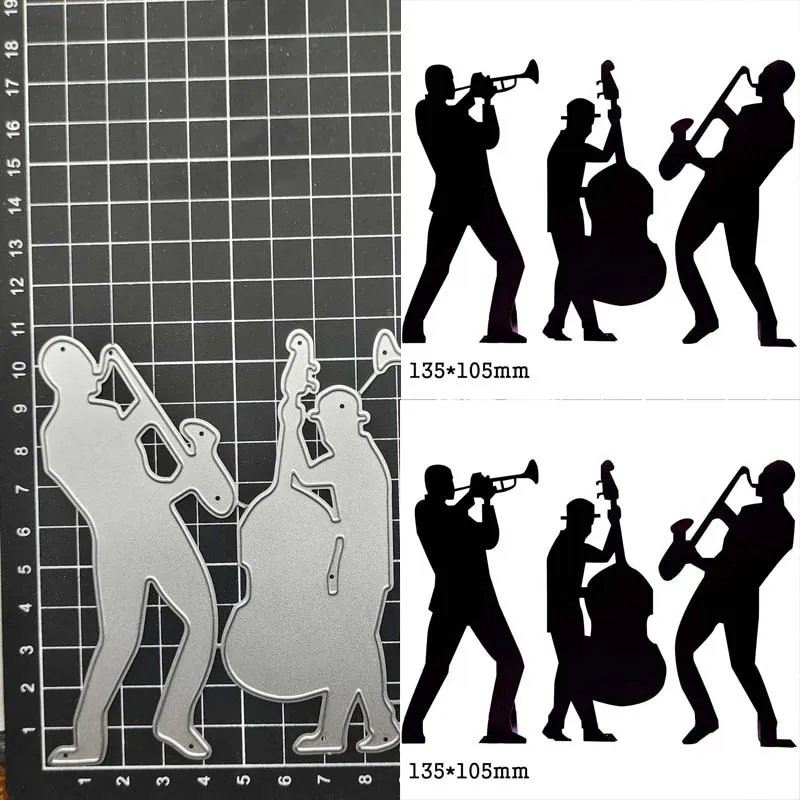 

Musician Band Metal Cutting Dies Stencil Scrapbooking Album Stamp Paper Card Embossing Decor Craft Knife Mould