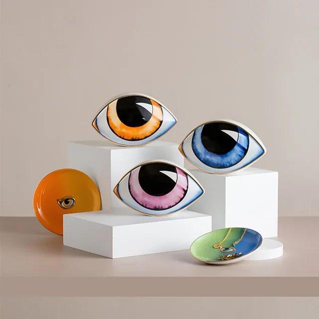 Oeil du diable en céramique de Style nordique, décoration de maison, ornement abstrait, Sculpture, Statues, salle d'étude, décoration abstraite, cadeau 4