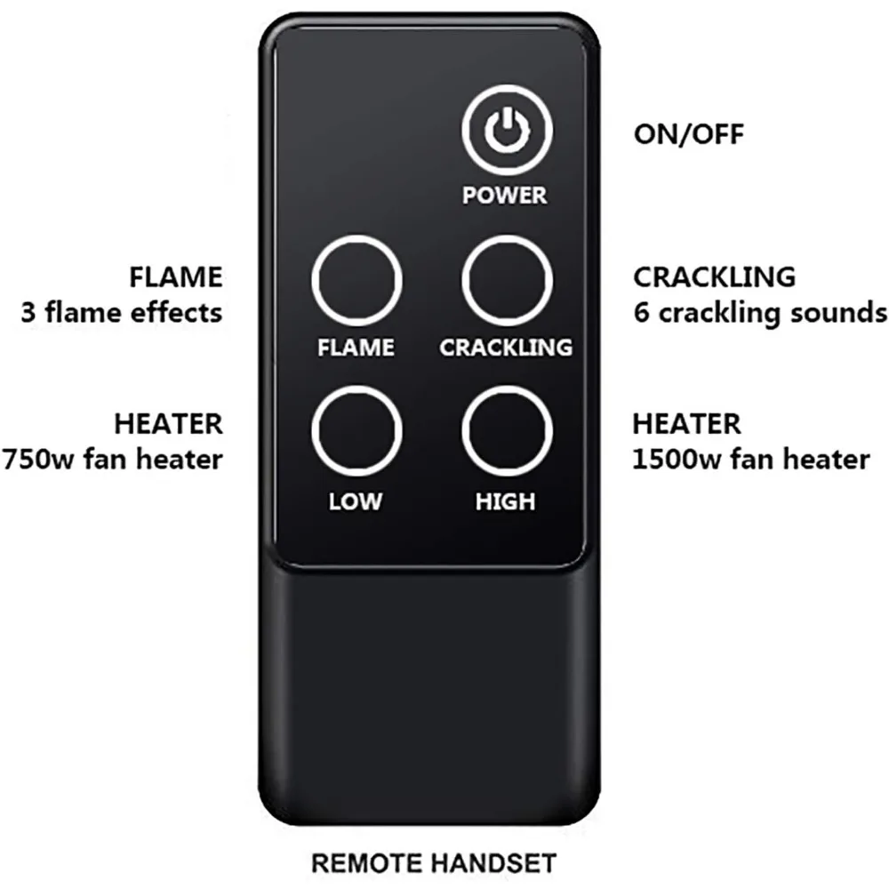 33 Inches, Edward Electric Fireplace Insert with Fire Crackling Sound, Weathered Concrete Interior, Remote Control, 750/1500W 4