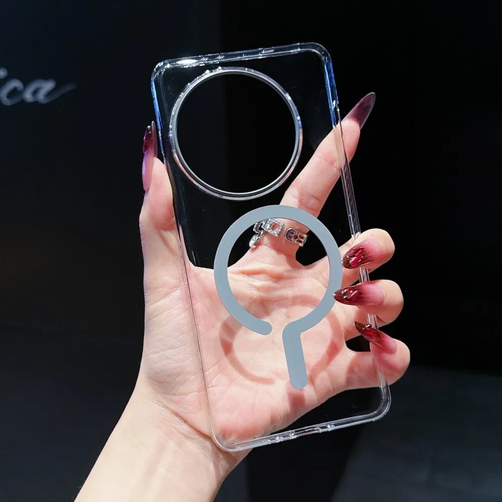 Enhanced Transparent Magnetic Wireless Charging Protective Back Cover Case