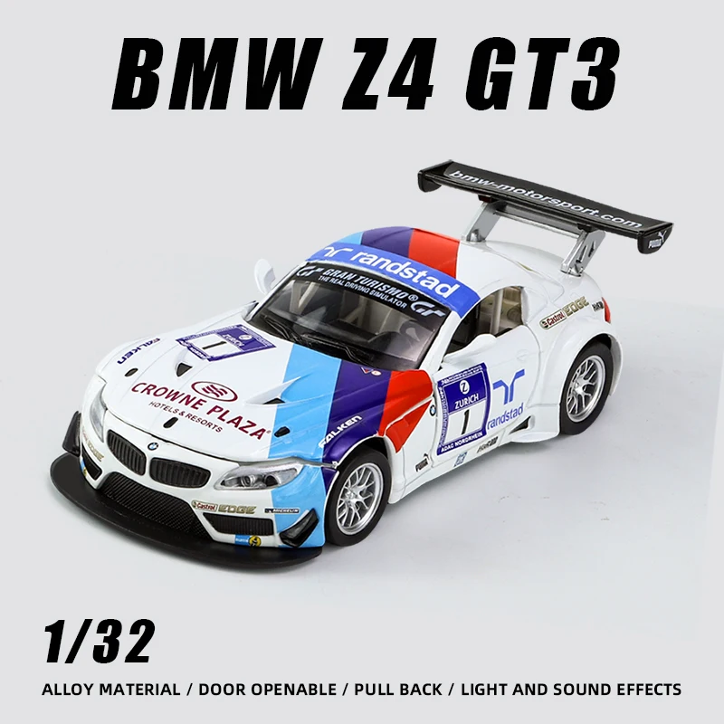 

1:32 BMW Z4 GT3 simulation alloy diecast car model boy toy collection auto gift Miniature Replica Motorcycle pull back vehicles