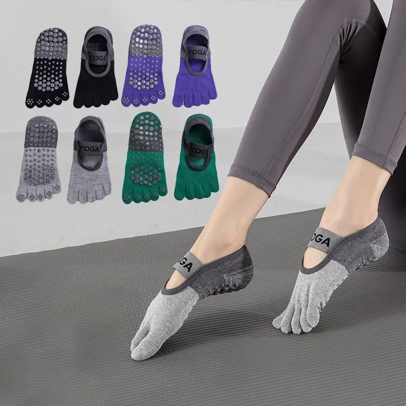 

Five 2 Socks Finger Pairs Socks Women Yoga Professional Non-Slip Breathable Indoor Dacing Fitness Pilates Socks